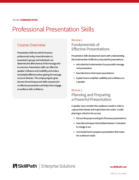 presentation skills course overview